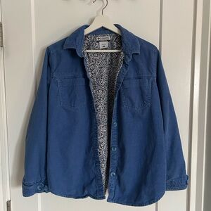 Columbia Blue Corduroy Jacket with Patterned Lining